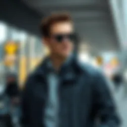 Stylish Borg jacket in a modern urban setting