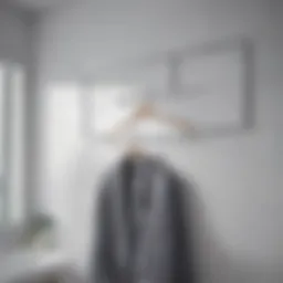 Sleek modern clothes hanger in a stylish bathroom setting