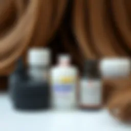 A close-up view of various types of adhesives used for lace wigs