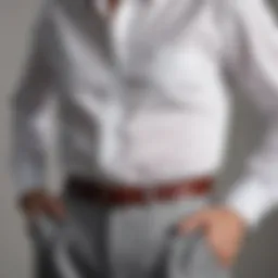 Shirt tucked neatly into trousers