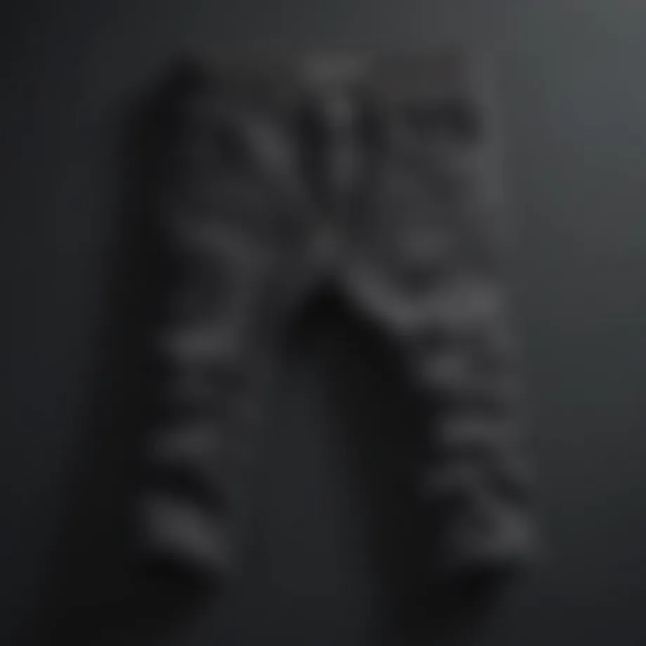 Stylish black ripped jeans on display