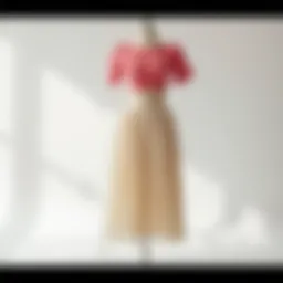 A stylish casual skirt set displayed on a minimalist background