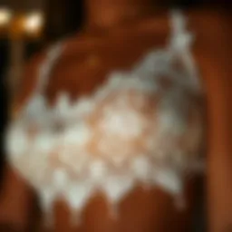 An elegant display of intricate lace patterns highlighting the beauty of underwear design