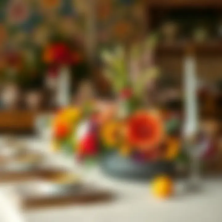 Colorful floral arrangement inspired by Mexican culture and traditions