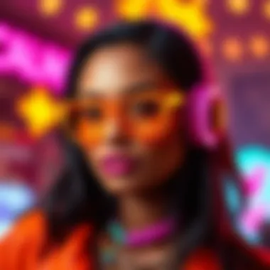 Colorful neon accessories that enhance party outfits