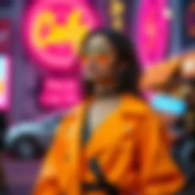 Stylish combination of neon colors showcasing a modern outfit