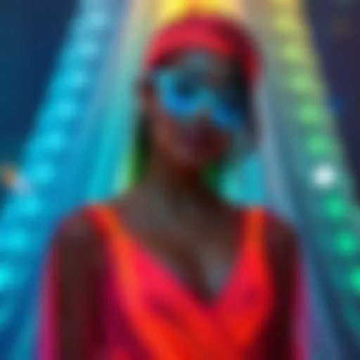 Vibrant neon dress that captures the essence of a party atmosphere