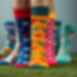Colorful array of personalized socks showcasing unique designs