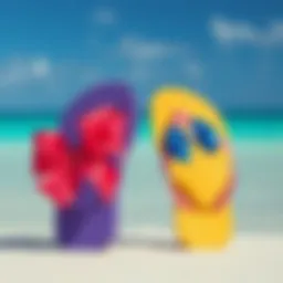 Colorful ribbon flip flops showcasing unique designs