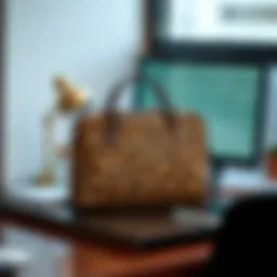 Chic leopard print laptop bag on a stylish desk