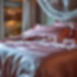 Luxurious satin duvet set showcasing elegant drapes