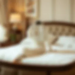 Elegant long sleeve short pajama set displayed on a bed
