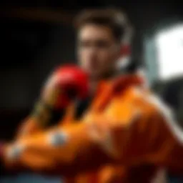 Athlete wearing a boxing sauna jacket during a workout session