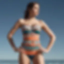 Elegant strapless tankini showcasing intricate design features