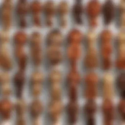 Vibrant collection of fake hair ponytails in various colors and textures