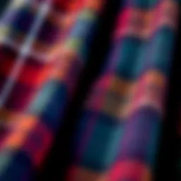 A close-up view of multicolor flannel fabric showcasing intricate patterns.