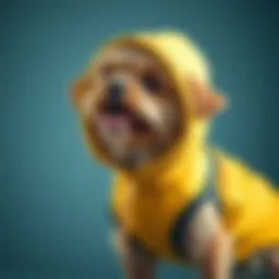 Stylish sleeveless dog hoodie on a playful pup