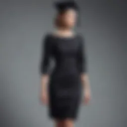 Elegant tight fitted graduation dress showcasing body silhouette