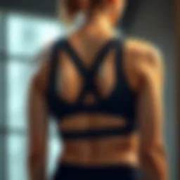 U-back sports bra showcasing its unique design and structure
