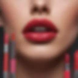 Vibrant shades of ultra matte liquid lipsticks arranged aesthetically