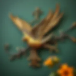 Vintage metal bird wall art featuring intricate designs