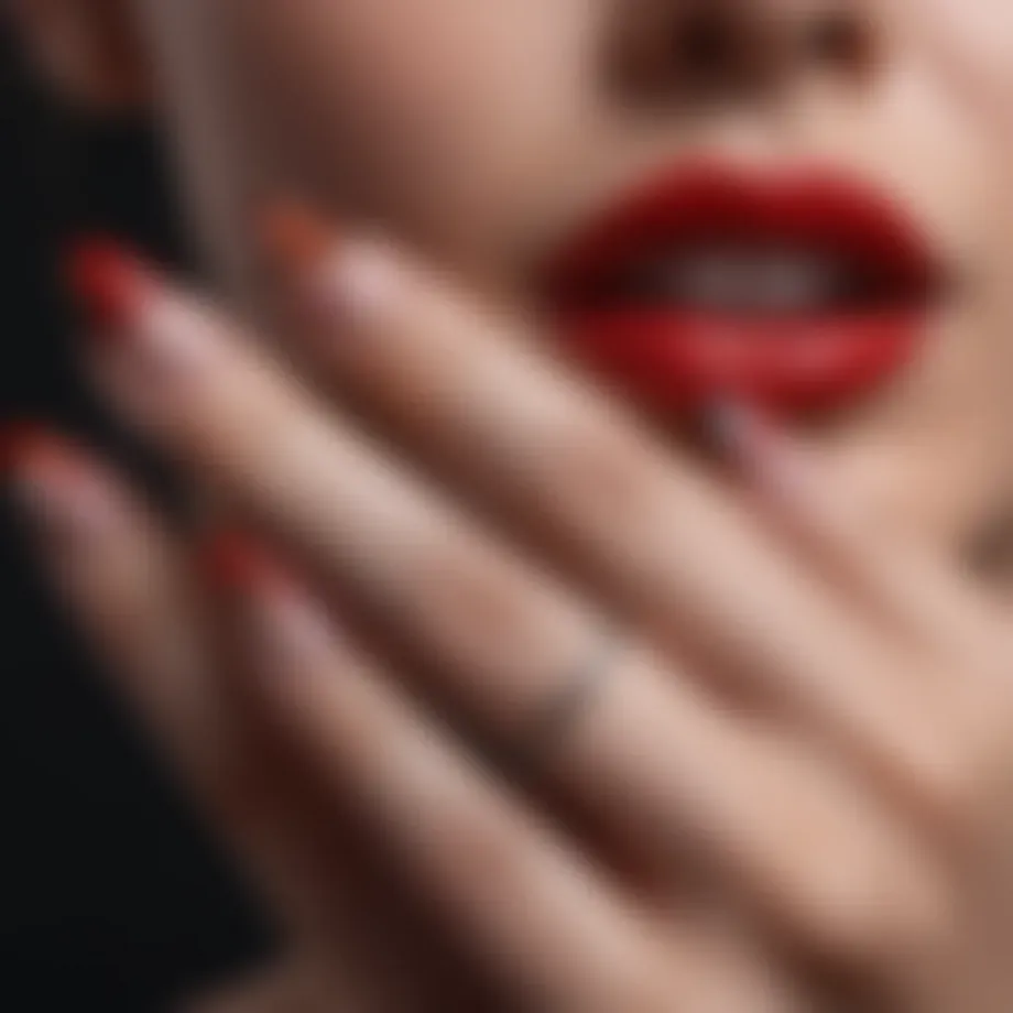 Elegant design featuring a minimalist short nail art