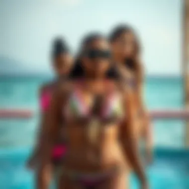 Celebrating Body Diversity in Swimwear Diverse body types in stylish halter triangle bikinis