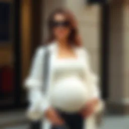 Stylish maternity outfit showcasing versatility
