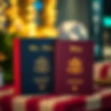 Elegant Mr. and Mrs. passport covers displayed together