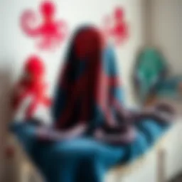Artistic display of octopus bath towels showcasing vibrant designs