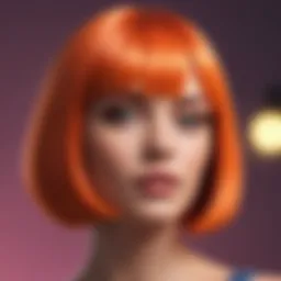Stylish bob wig in a vibrant color