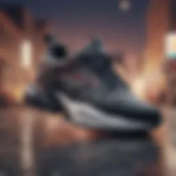 Artistic representation of streetwear running shoes merging fashion and function