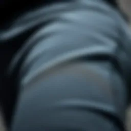 A close-up view of stretchy biker shorts showcasing fabric texture