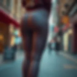 Elegant leggings showcasing butt lift technology in a stylish urban setting