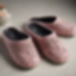 Elegant pair of massage slippers with intricate designs