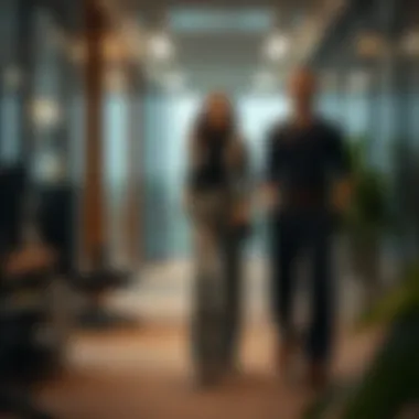 Elegant harem pants in a professional office setting