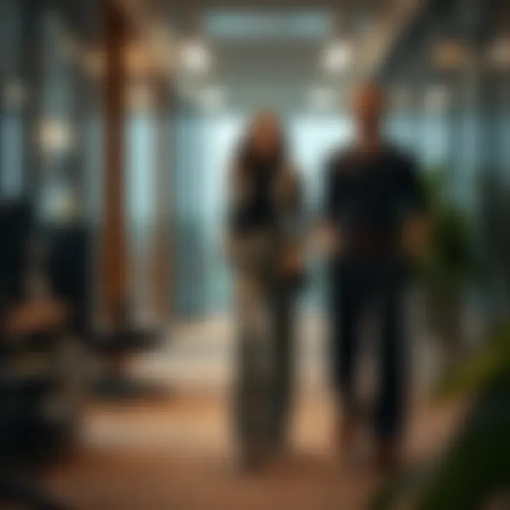 Elegant harem pants in a professional office setting