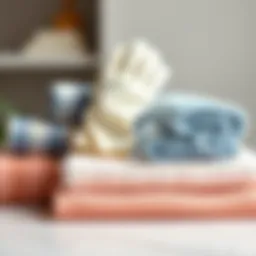 Elegant glove washcloths displayed in a stylish arrangement
