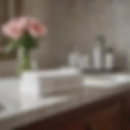 Elegant arrangement of paper guest towels in a luxurious powder room