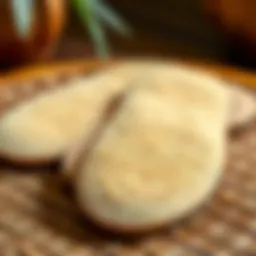 A close-up view of bamboo vinegar foot pads displaying their natural texture and color