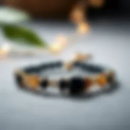 Elegant black tourmaline and citrine bracelet adorned with natural gemstones